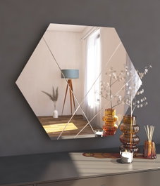 Hanah Home Espejo Hexagonal Saga Blanco